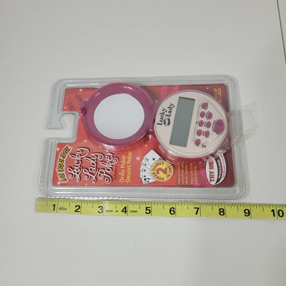 Lucky Lady Poker Games Las Vegas Styles Mirror in Lid Handheld Compact 2003 Rare